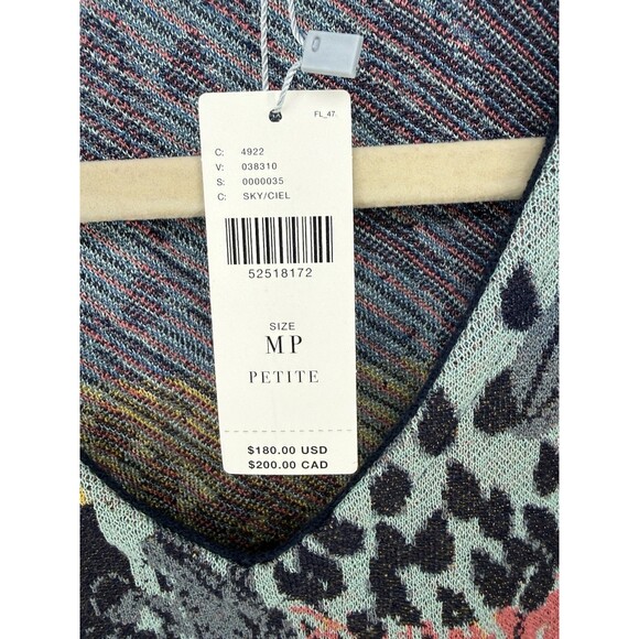 Aldomartins Anthropologie Ace Floral V Neck Sweater M petite wool blend NWT - Picture 3 of 11